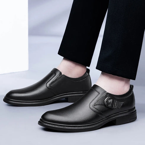 Men's Casual Leather Shoes Comfortable Slip-On Design for Business and Everyday Wear